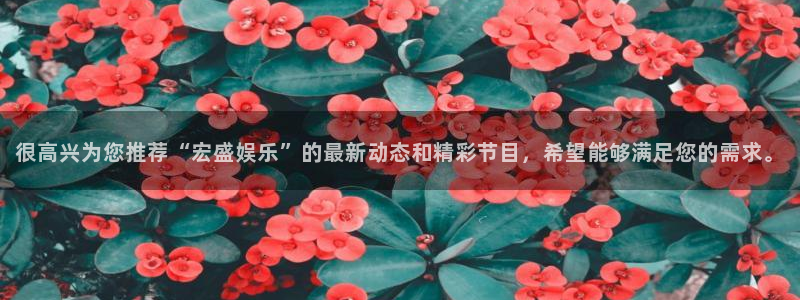 韦德1946娱乐手机版：很高兴为您推荐“宏盛娱乐”的最新动态和精彩节目，希望能够满足您的需求。